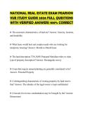 NATIONAL REAL ESTATE EXAM PEARSON VUE STUDY GUIDE 2026 FULL QUESTIONS WITH VERIFIED ANSWERS 100&percnt; CORRECT