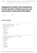 Straighterline Chemistry Final Complete Test &comma; Practice Questions&comma; Verified Answer Key&comma; and Study Guide for &lpar;Latest 2025&ndash;2026 Edition&rpar;