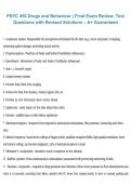 PSYC 450 Drugs and Behavior Final Exam Review&comma; PSYC 450&comma; 2026&sol;2027 &ndash; Test questions with revised solutions