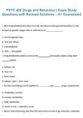PSYC 450 Drugs and Behaviour Exam&comma; PSYC 450&comma; 2026&sol;2027 &ndash; Study questions with revised solutions