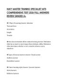 NAVY MASTER TRAINING SPECIALIST MTS COMPREHENSIVE TEST 2026 FULL ANSWERS REVIEW GRADED A&plus;