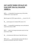 NAVY MASTER TRAINING SPECIALIST MTS EXAM SCRIPT 2026 FULL EVALUATION VERIFIED A&plus;