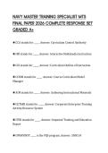 NAVY MASTER TRAINING SPECIALIST MTS FINAL PAPER 2026 COMPLETE RESPONSE SET GRADED A&plus;