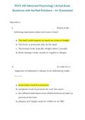 PSYC 435 Abnormal Psychology Exam&comma; PSYC 435&comma; 2026&sol;2027 &ndash; Actual exam questions with verified solutions