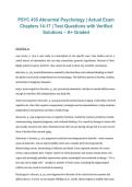 PSYC 435 Abnormal Psychology Exam&comma; PSYC 435&comma; 2026&sol;2027 &ndash; Chapters 14&ndash;17 test questions with verified solutions