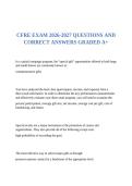 CFRE EXAM 2026-2027 QUESTIONS AND CORRECT ANSWERS GRADED A&plus;