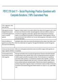 PSYC 379 Unit 11 Social Psychology&comma; PSYC 379&comma; 2026&sol;2027 &ndash; Practice questions with complete solutions