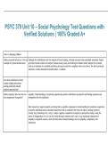 PSYC 379 Unit 10 Social Psychology&comma; PSYC 379&comma; 2026&sol;2027 &ndash; Test questions with verified solutions