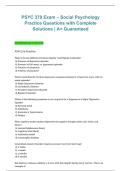 PSYC 379 Social Psychology Exam&comma; PSYC 379&comma; 2026&sol;2027 &ndash; Practice questions with complete solutions