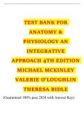 Anatomy & Physiology&colon; An Integrative Approach 4th Edition &ndash; Michael McKinley&comma; Valerie O&rsquo;Loughlin&comma; Theresa Bidle Test Bank Questions and Answers
