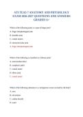ATI TEAS 7 ANATOMY AND PHYSIOLOGY EXAM 2026-2027 QUESTIONS AND ANSWERS GRADED A&plus;
