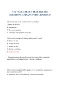 ATI TEAS SCIENCE TEST 2026-2027 QUESTIONS AND ANSWERS GRADED A&plus;