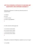 ATI TEAS NURSING ENTRANCE EXAM 2026-2027 QUESTIONS AND ANSWERS GRADED A&plus;