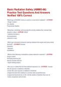 Basic Radiation Safety &lpar;AMMO-66&rpar;  Practice Test Questions And Answers  Verified 100&percnt; Correct