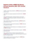 Radiation Safety &lpar;AMMO 66&rpar; Module&colon;  04 Exam Questions With 100&percnt; Verified  Solutions 