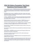 KSU GA History Exemption Test Exam  Questions And Answers 2026