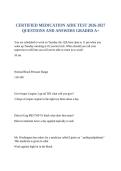  CERTIFIED MEDICATION AIDE TEST 2026-2027 QUESTIONS AND ANSWERS GRADED A&plus;