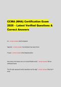 CCMA &lpar;NHA&rpar; Certification Exam 2026 &ndash; Latest Verified Questions & Correct Answers