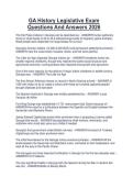 GA History Legislative Exam  Questions And Answers 2026 