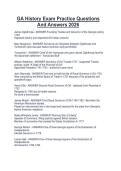 GA History Exam Practice Questions  And Answers 2026 
