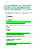 Civil Engineering Professional Exam Questions  and Correct Answers &lpar;Verified Answers&rpar; Plus  Rationales 2026 Q&A &vert; Instant Download Pdf