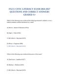FGCU CIVIC LITERACY EXAM 2026-2027 QUESTIONS AND CORRECT ANSWERS GRADED A&plus;