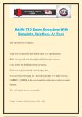 BADM 710 Exam Questions With Complete Solutions A&plus; Pass