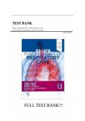 Test Bank for Egan&rsquo;s Fundamentals of Respiratory Care&comma; 13th Edition by Kacmarek &vert; All Chapters Verified Q&A