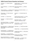 HOSA Forensic Science Questions and Answers