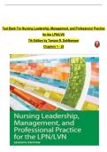 TEST BANK For Nursing Leadership&comma; Management&comma; and Professional Practice for the LPN&sol;LVN&comma; 7th Edition by Tamara R&period; Dahlkemper&comma; Verified Chapters 1 - 20&comma; Complete Newest Version