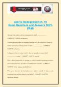 sports management ch&period; 16 Exam Questions and Answers 100&percnt; PASS