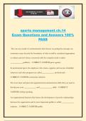 sports management ch&period;14 Exam Questions and Answers 100&percnt; PASS