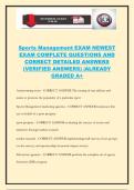 Sports Management EXAM NEWEST EXAM COMPLETE QUESTIONS AND CORRECT DETAILED ANSWERS &lpar;VERIFIED ANSWERS&rpar; &vert;ALREADY GRADED A&plus;