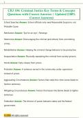 CRJ 104&colon; Criminal Justice Key Terms & Concepts  Questions with Correct Answers &vert; Updated &lpar;100&percnt;  Correct Answers&rpar;