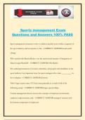 Sports management Exam Questions and Answers 100&percnt; PASS