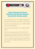 Sports Management Exam Questions and Correct Detailed Answers&vert;&vert;A&plus; Solution guide