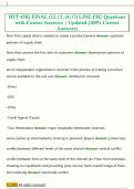 HFT 4502 FINAL &lpar;12&comma;13&comma;14&comma;17&rpar; LINE FSU Questions  with Correct Answers &vert; Updated &lpar;100&percnt; Correct  Answers&rpar; 