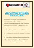 Sports management EXAM REAL EXAM QUESTIONS AND ANSWERS 2025 LATEST UPDATE