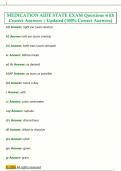 MEDICATION AIDE STATE EXAM Questions with  Correct Answers &vert; Updated &lpar;100&percnt; Correct Answers&rpar; 