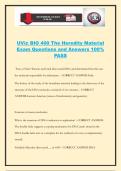 UVic BIO 400 The Heredity Material Exam Questions and Answers 100&percnt; PASS