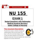 &lpar;Exams 1&ndash;3 & Final&rpar; &ndash; NUR 155 Exam Package Bundle &vert; Galen Nursing