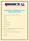 BIO 400 CH 1 Exam Questions and Answers 100&percnt; PASS