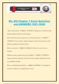Bio 400 Chapter 1 Exam Questions and ANSWERS 100&percnt; PASS