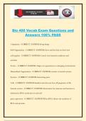 Bio 400 Vocab Exam Questions and Answers 100&percnt; PASS