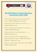 BIO 400 Chapter 13 Exam Questions and Answers 100&percnt; PASS