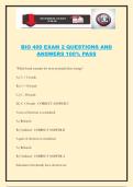 BIO 400 EXAM 2 QUESTIONS AND ANSWERS 100&percnt; PASS