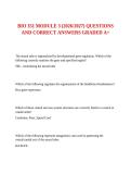 BIO 351 MODULE 3 &lpar;2026&sol;2027&rpar; QUESTIONS AND CORRECT ANSWERS GRADED A&plus;