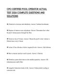 CPO CERTIFIED POOL OPERATOR ACTUAL TEST 2026 COMPLETE QUESTIONS AND SOLUTIONS