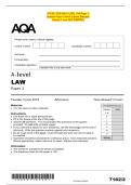 ACTUAL 2025 AQA A-LEVEL LAW Paper 2   Question Paper & Mark Scheme &lpar;Merged&rpar;   Tuesday 3 June 2025 &lbrack;VERIFIED&rsqb; 