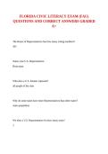 FLORIDA CIVIC LITERACY EXAM &lpar;FAU&rpar; QUESTIONS AND CORRECT ANSWERS GRADED A&plus;